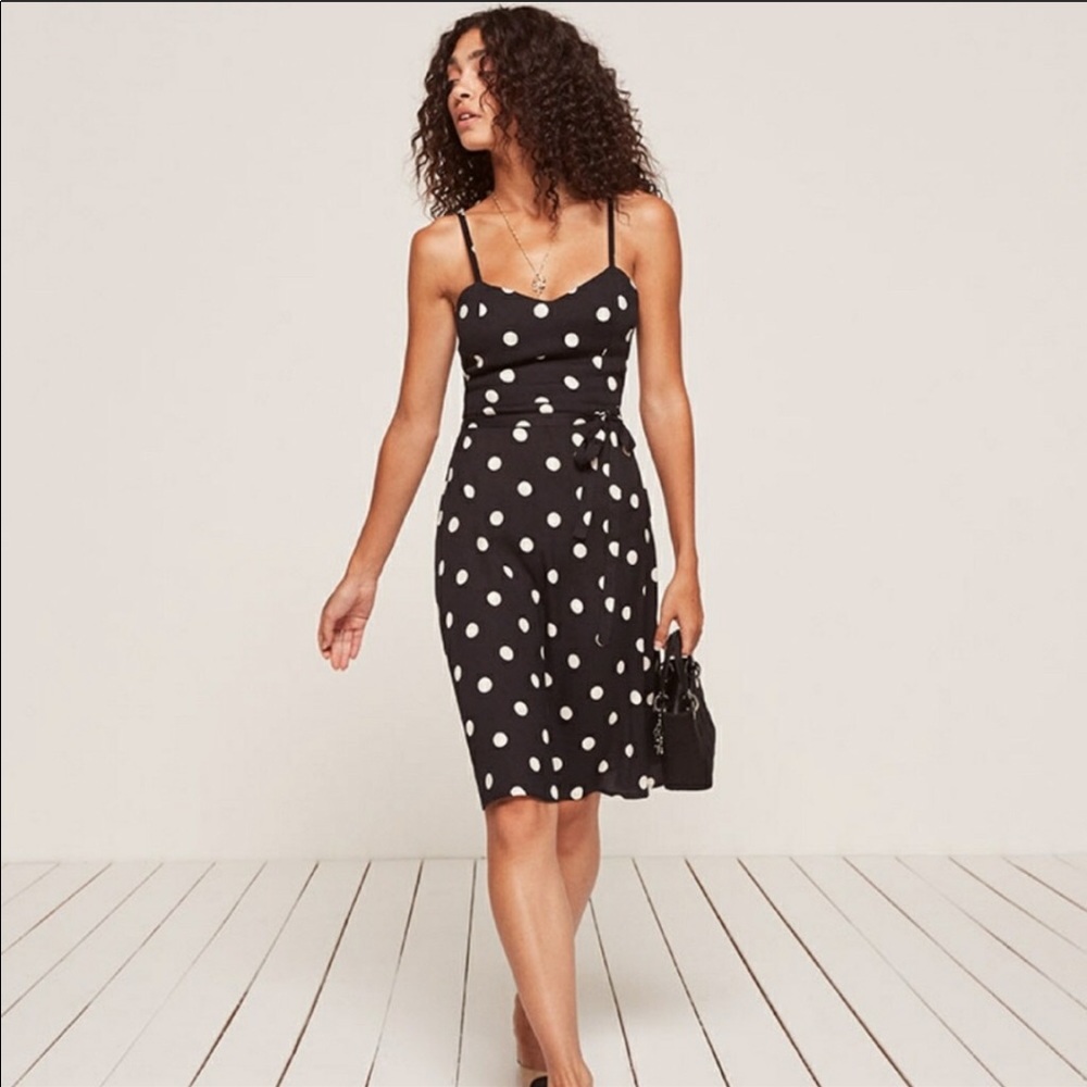 {reformation} polkadot tie dress - Picture 3 of 5